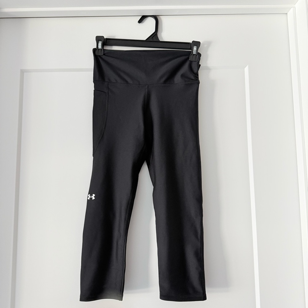 NWT- Under Armour Heatgear Women’s High Rise Capri Compression Leggings Sz Small - Picture 1 of 9